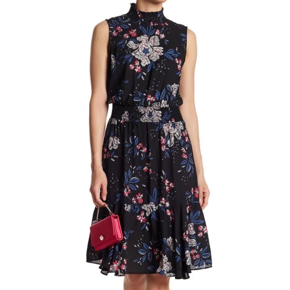 Nanette Lepore Black Floral Dress
